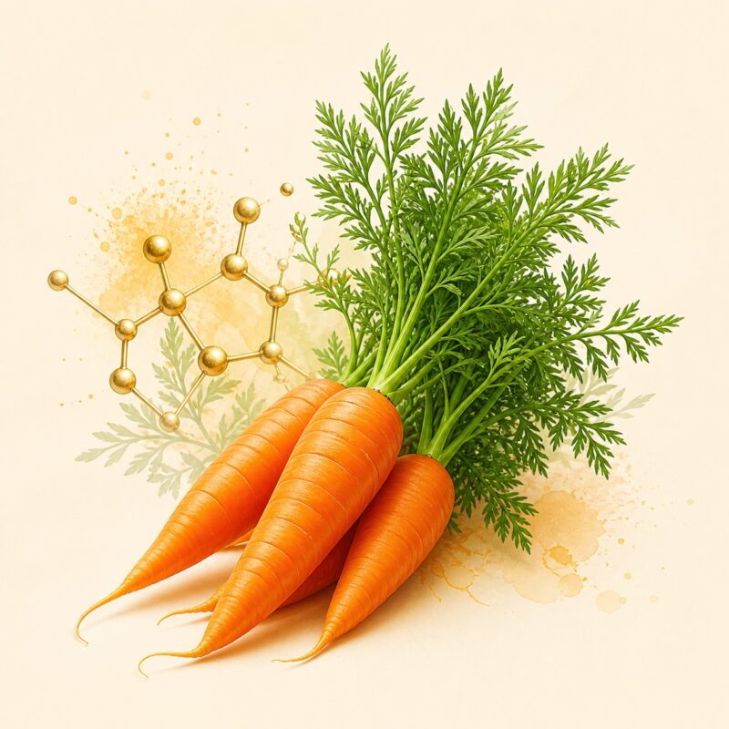 A-vitamin forrásaként ábrázolt sárgarépák természetes, prémium illusztráción