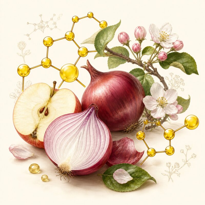 Quercetin hatóanyaghoz kapcsolódó illusztráció